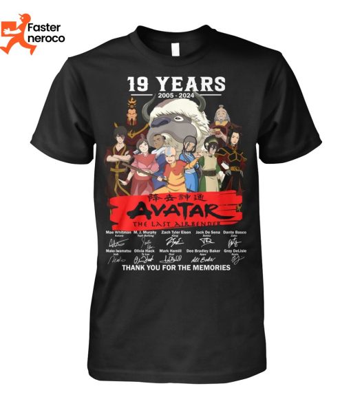 19 Years 2005-2024 Avatar The Last Airbender Signature Thank You For The Memories T-Shirt