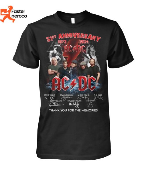 51St Anniversary 1973-2024 AC DC Thank You For The Memories Signature T-Shirt