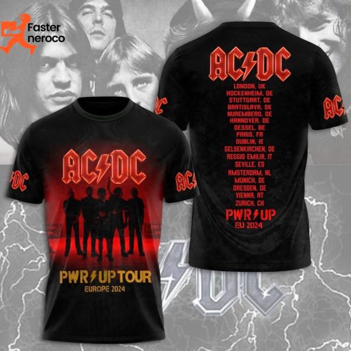 AC DC EU Tour 2024 PWR Up Design 3D T-Shirt
