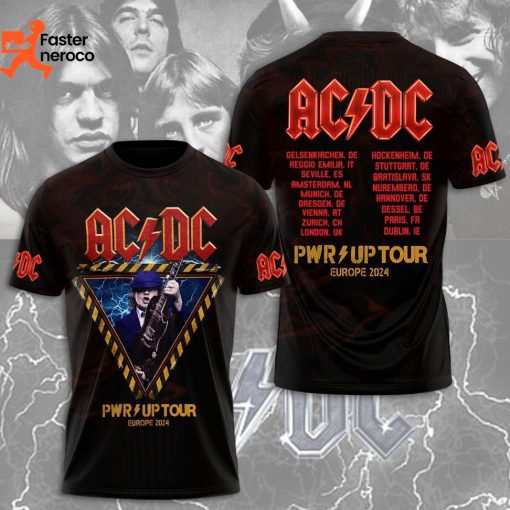 AC DC Pwr Up Europe 2024 Design 3D T-Shirt