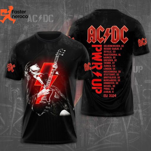AC DC Pwr Up Tour Europe 2024 Design 3D T-Shirt