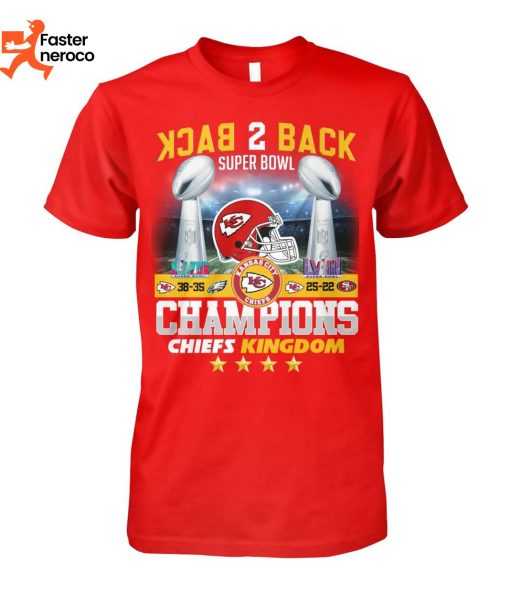 Back 2 Back Super Bowl LVIII Kansas City Chiefs Kingdom 25-22 T-Shirt