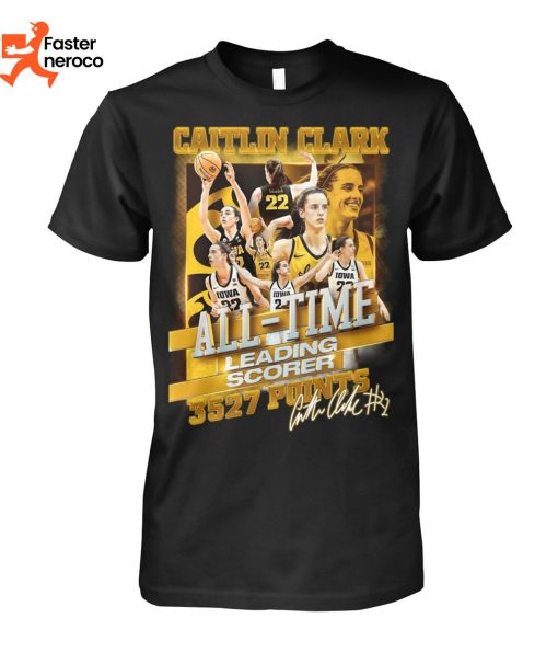Caitlin Clark All-Time Leading Scorer 3527 Points Signature T-Shirt