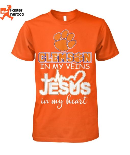 Clemson Tigers Im My Veins Jesus In My Heart T-Shirt