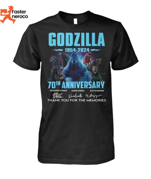 Godzilla 1954-2024 70th Anniversary Thank You For The Memories Signature T-Shirt