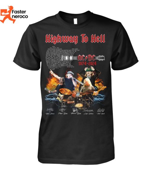 Highway To Hell AC DC 1974-2024 Signture T-Shirt