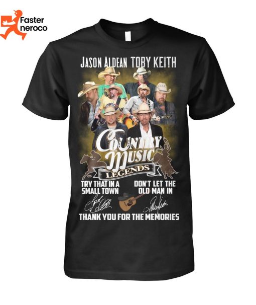 Jason Aldean Toby Keith Country Music Signature Thank You For The Memories T-Shirt