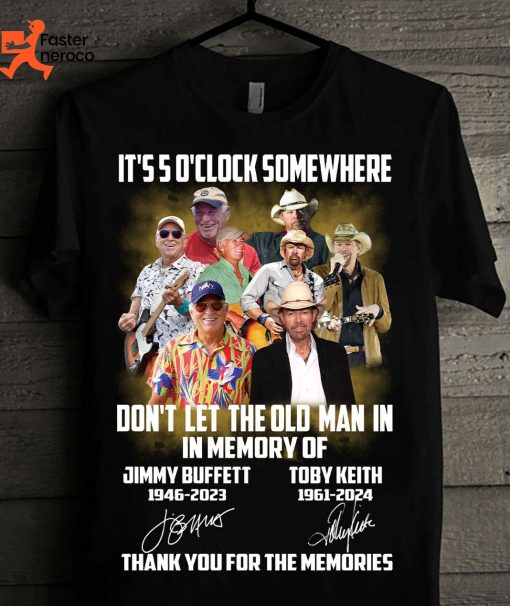 Jimmy Buffett 1946-2023 Toby Keith 1961-2024 Signature Thank You For The Memories T-Shirt