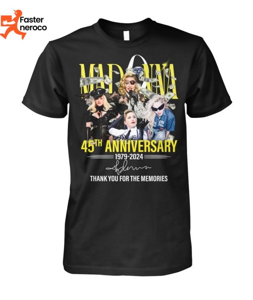 Madonna 45th Anniversary 1979-2024 Signature Thank You For The Memories T-Shirt
