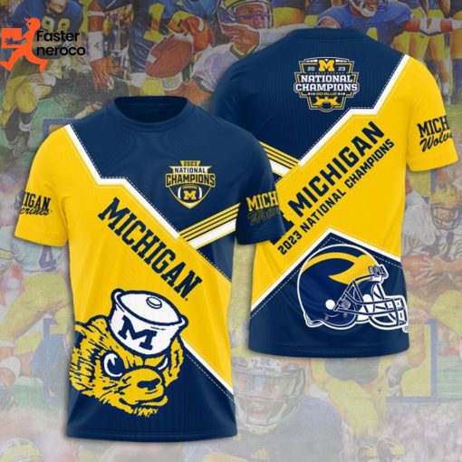 Michigan Wolverines 2023 National Champions Logo 3D T-Shirt