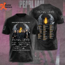 Pear Jam Dark Matter World Tour 2024 Signature Thank You For The Memories 3D T-Shirt