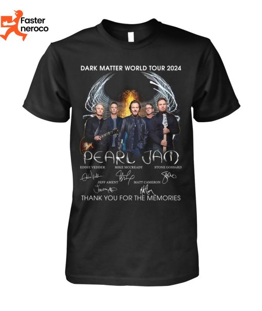 Pearl Jam Dark Matter World Tour 2024 The Memories Signature T-Shirt