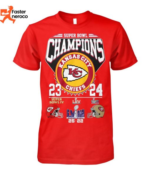 Super Bowl LVIII Champions Kansas City Chiefs 23-24  T-Shirt