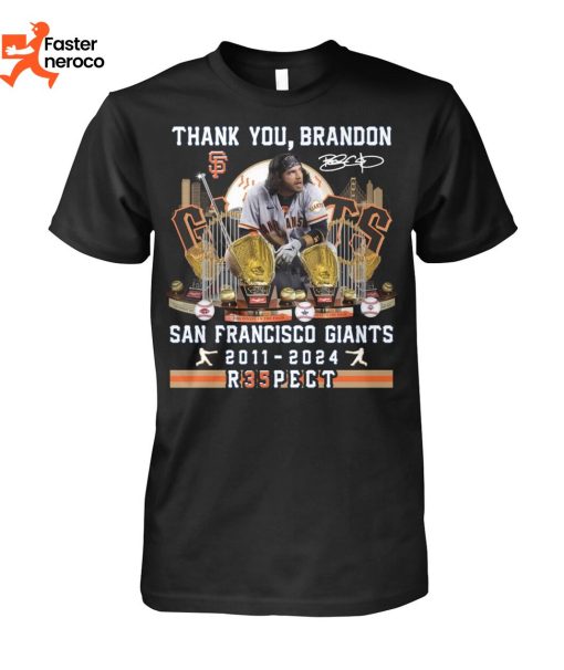 Thank You Brandon San Francisco Giants 2011-2024 Respect Signature T-Shirt