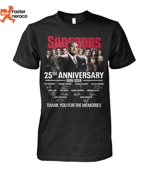 The Sopranos 25th Anniversary 1999-2024 Signature Thank You For The Memories T-Shirt