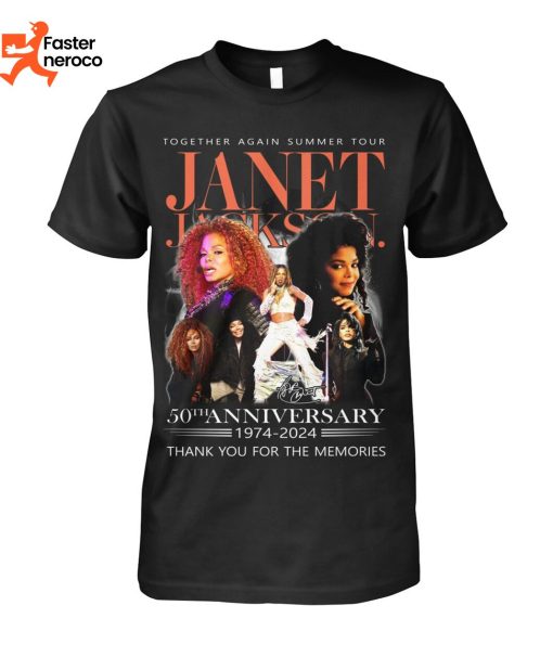 Together Again Summer Tour Janet Jackson 50th Anniversary 1974-2024 Thank You For The Memories T-Shirt