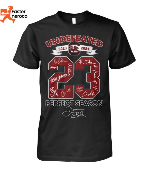 Undefeated 2023-2024 South Carolina Gamecocks Perfect Season Signature T-Shirt