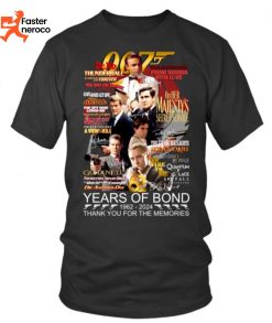 007 Years Of Bond 1962-2024 Thank You For The Memories T-Shirt