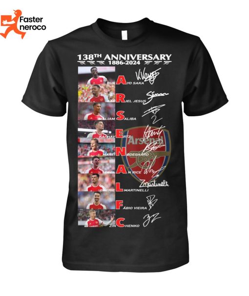 138th Anniversary 1886-2024 Singnature Arsenal T-Shirt