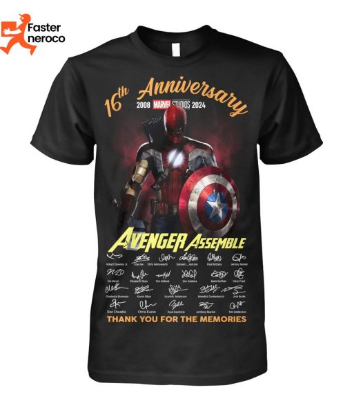 16th Anniversary Avenger Assemble Signature Thank You For The Memories T-Shirt