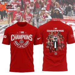 2024 BIG Women Basketball Champions Ohio State Buckeyes Design 3D T-Shirt