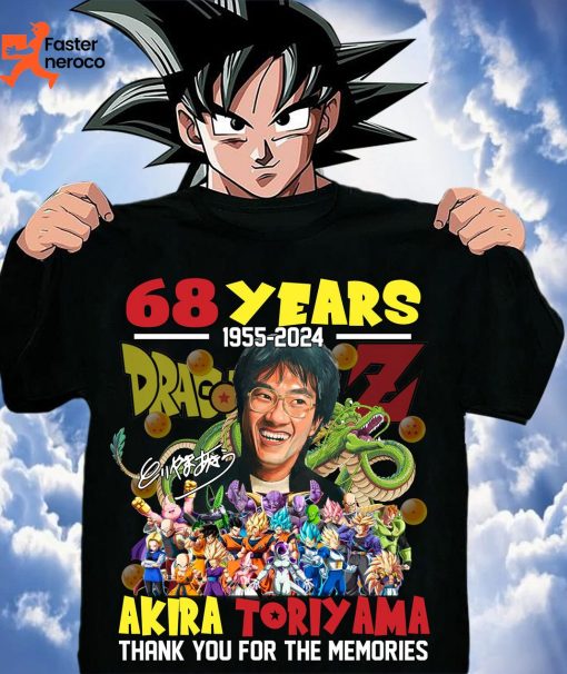 68 years 1955-2024 Akira Toriyama Signature Thank You For The Memories T-Shirt