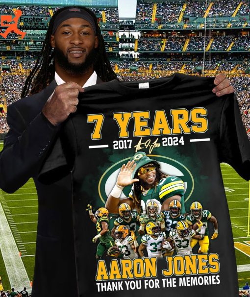 7 Years 2017-2024 Arron Jones Green Bay Packers Thank You For The Memories T-Shirt