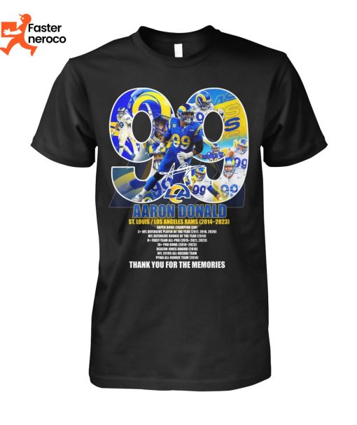 Aaron Donald Los Angeles Rams 99 Thank You For The Memories T-Shirt