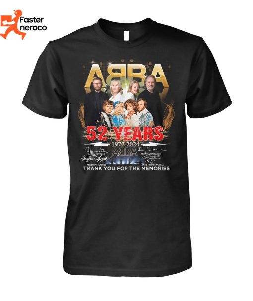 ABBA 52 years 1972-2024 Signature Thank You For The Memories T-Shirt