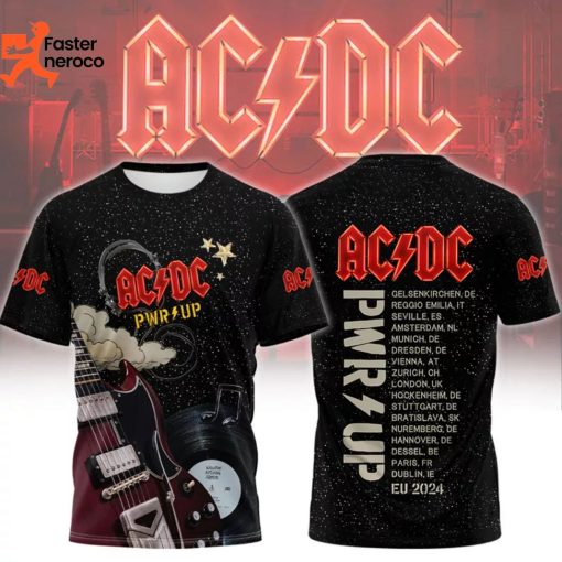 AC DC PWR UP Tour EU 2024 Design 3D T-Shirt
