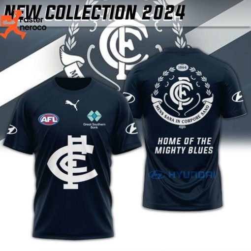 AFL Carlton Blues Mens Sana In Corpore Sano Home Of The Mighty Blues 3D T-Shirt
