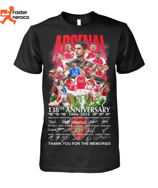 Asenal 138th Anniversary 1886-2024 Signature Thank You For The Memories T-Shirt
