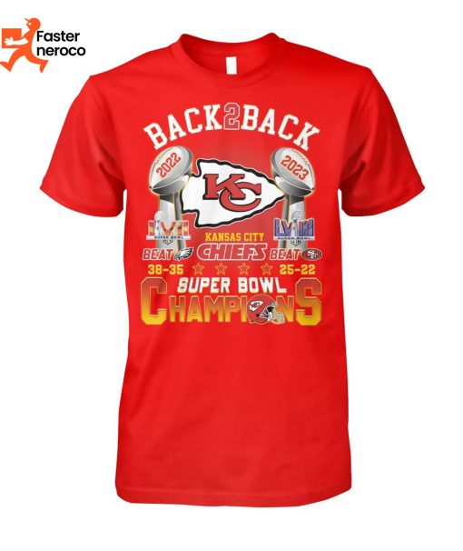 Back To Back 2022 2023 Kansas City Chiefs Super Bowl Champions T-Shirt