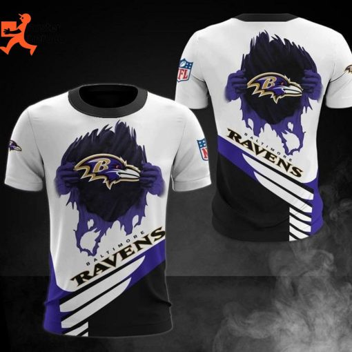 Baltimore Ravens Logo Design 3D T-Shirt