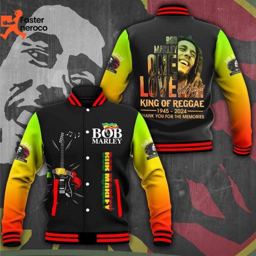 Bob Marley One Love King Of Reggae 1945-2024 Signature Thank You For The Memories Baseball Jacket