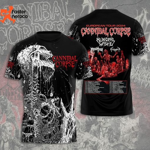 Cannibal Corpse Europe Tour 2024 3D T-Shirt
