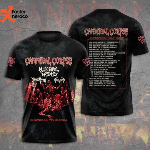 Cannibal Corpse Municipal Waste Europe Tour 2024 3D T-Shirt