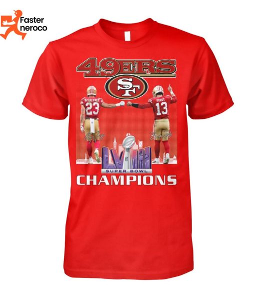 Christian McCaffrey & Brock Purdy Signature Super Bowl LVIII Champions San Francisco 49er T-Shirt