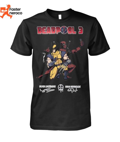 Deadpool 3 Hugh Jackman Ryan Reynolds Signature T-Shirt
