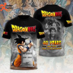 Dragonball 40 Years 1984 2024 Toriyam Akira Signature Thank You For The Memories 3D T-Shirt