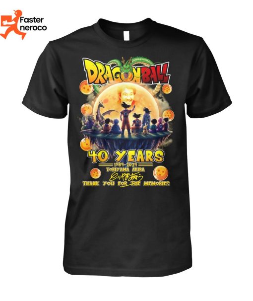 Dragonball 40 Years 1984-2024 Toriyama Akira Signature Thank You For The Memories T-Shirt