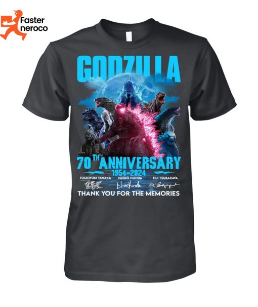 Godzilla 70th Anniversary 1954-2024 Signature Thank You For The Memories T-Shirt