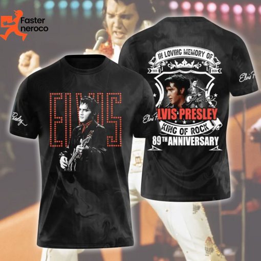 In Love Memory Of Elvis Presley King Of Rock 89th Anniversary 3D T-Shirt