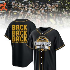 Iowa Hawkeyes 2024 Big Ten Women Basketball Conference Tournament Champions Back To Back To Back Baseball Jersey