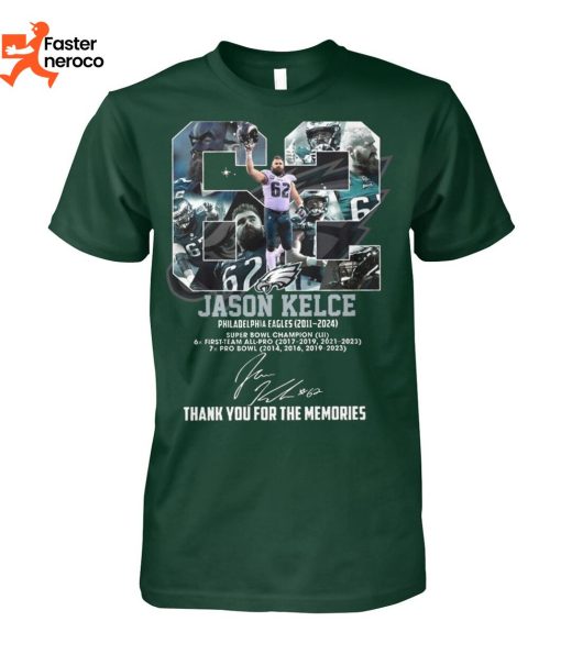 Jason Kelce Philadelphia Eagles 2011-2024 Signature Thank You For The Memories T-Shirt