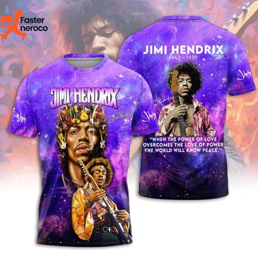 Jimi Hendrix 1942-1970 Signature 3D T-Shirt