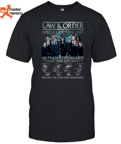 Law & Order Special Victims Unit 25th Anniversary Signature Thank You For The Memories T-Shirt