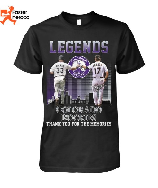 Legends Walker & Helton Signature Colorado Rockies Thank You For The Memoreis T-Shirt