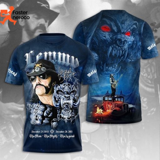 Lemmy Motorhead The Man The Myth The Legend 3D T-Shirt