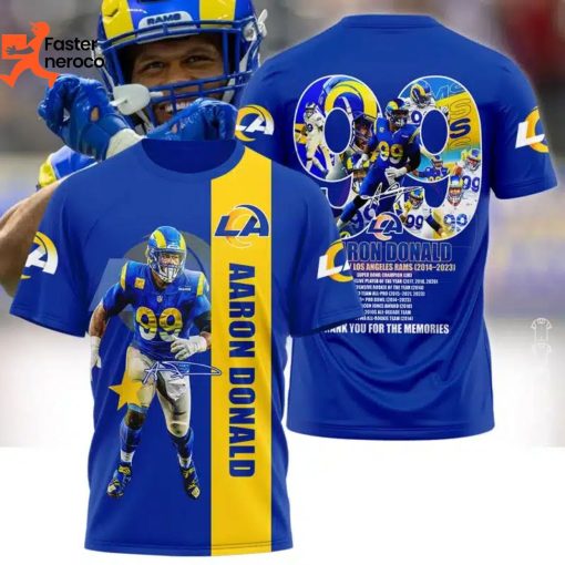 Los Angeles Rams Aaron Donald NFL Thank You For The Memories 3D T-Shirt